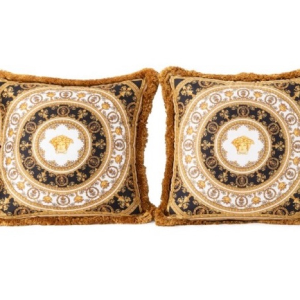FOUR (4) VERSACE 'I LOVE BAROQUE' BLACK/ WHITE PILLOWS